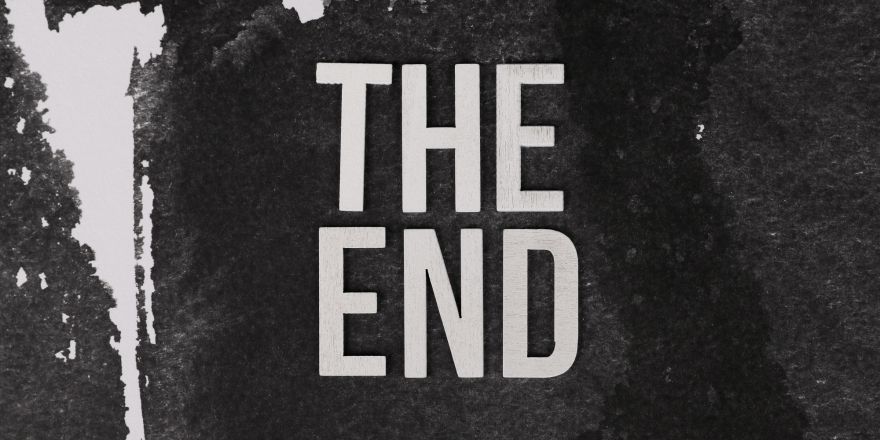 'The end' op een zwarte achtergrond