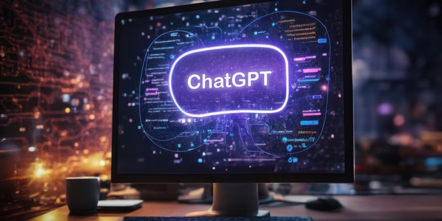 Laptop scherm met ChatGPT erop