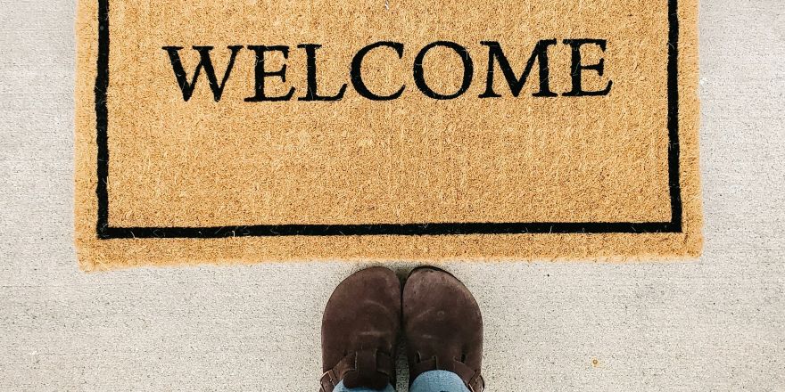 Deurmat met het woord 'welcome'