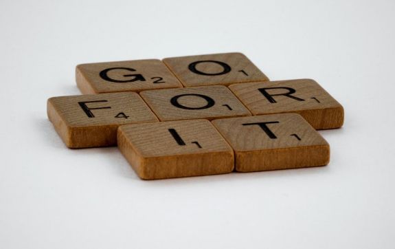 Letter met "go for it" geschreven